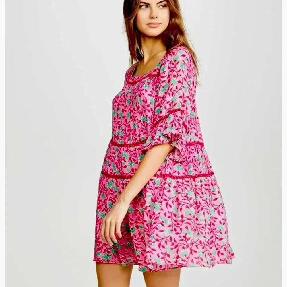 NWT Playa Lucila Floral Dress Pink
